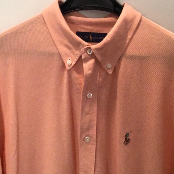 Polo Ralph Lauren knit Oxford shirt XXL color salmon - Picture 2 of 4